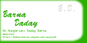 barna daday business card